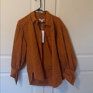 Shona Joy Papaya Walnut Striped Shirt